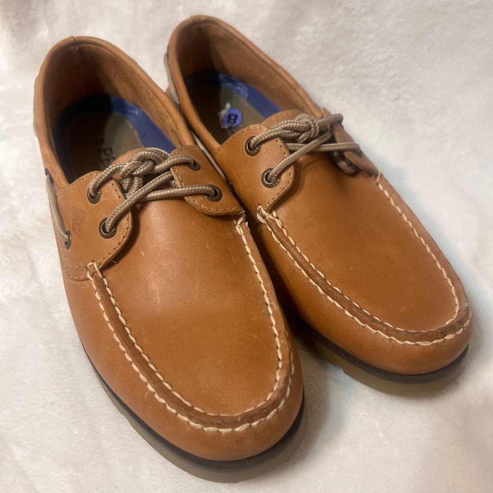 Sperry Men's Brown Leather Boat Shoes size 8